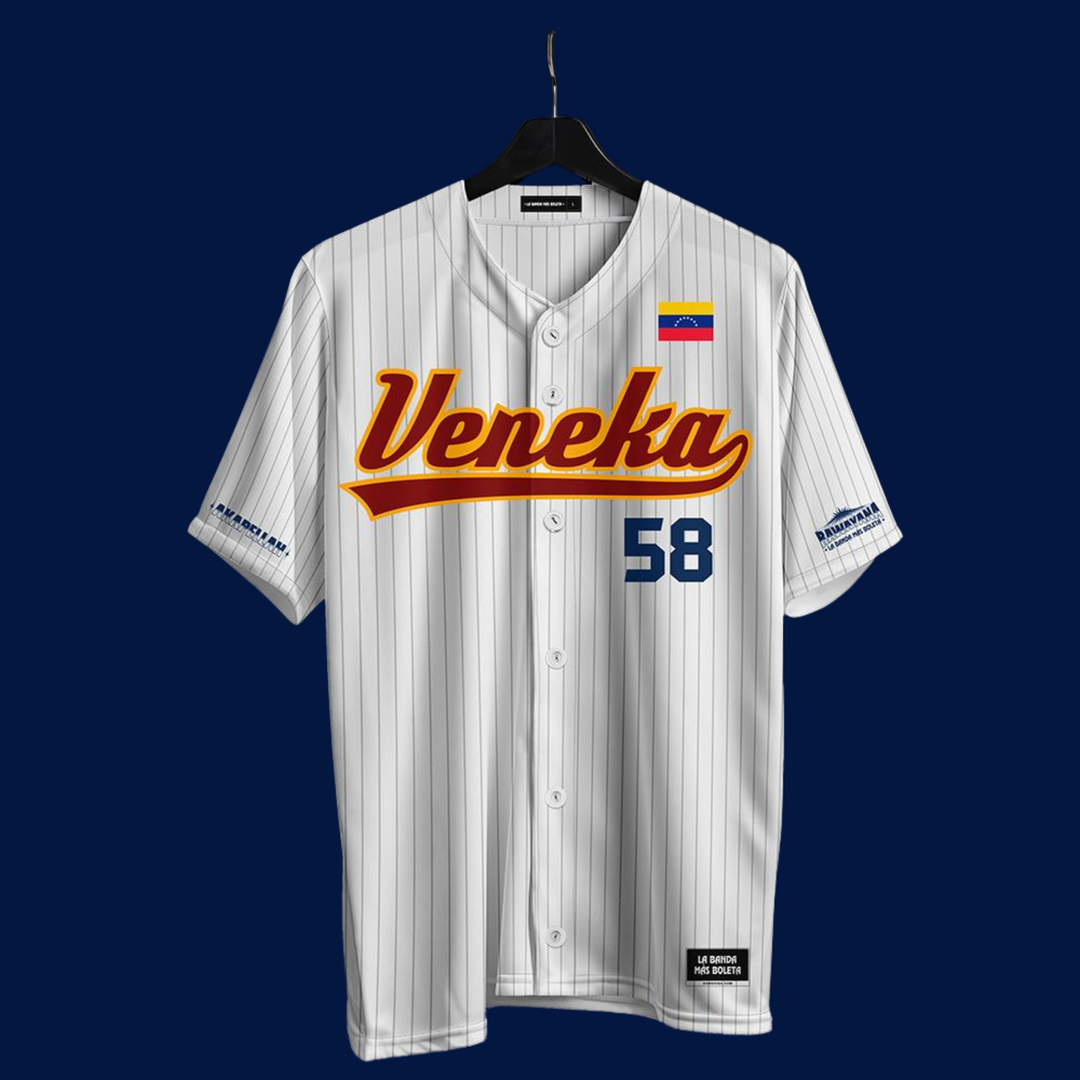 Veneka White Baseball Jersey